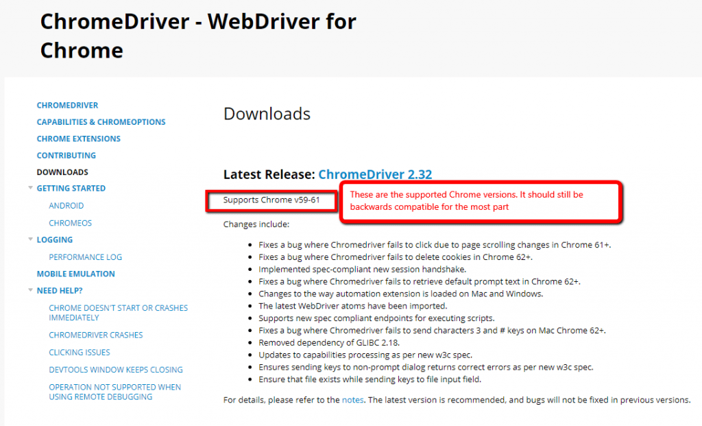 How to tell if ChromeDriver is compatible with Chrome Browser
