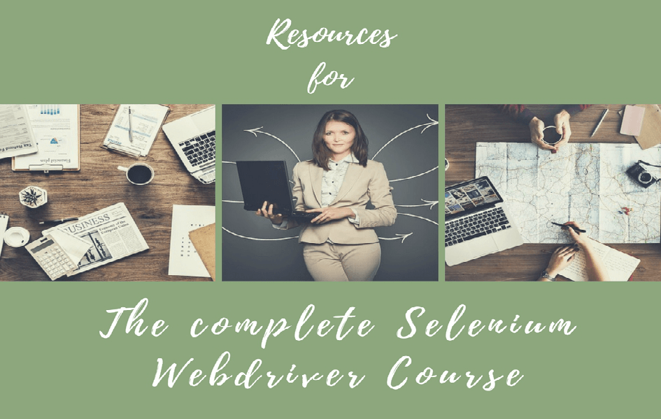 Resources page for complete Selenium webdriver course