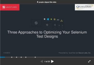 selenium webdriver resources -slides/presentations -three approaches to optimizing your selenium test design