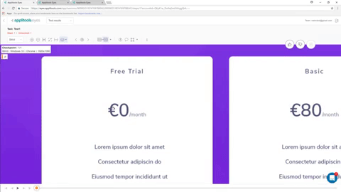 use zooming feature to see differences in applitools test