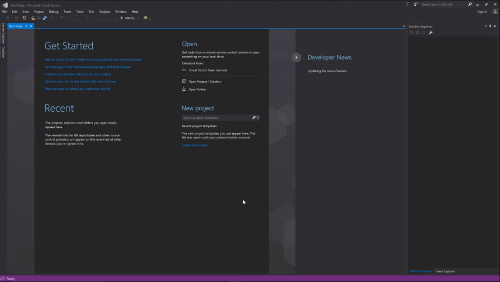 Visual Studio community edition dark theme fully installed