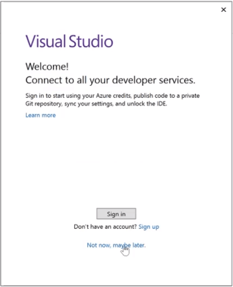 starting up visual studio