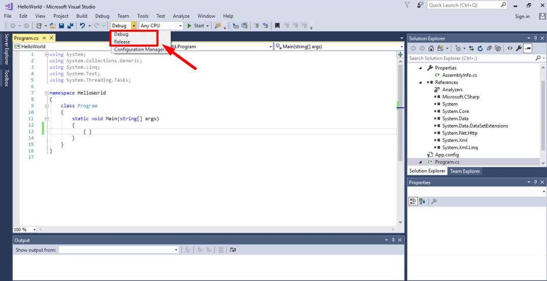 Visual studio release как создать