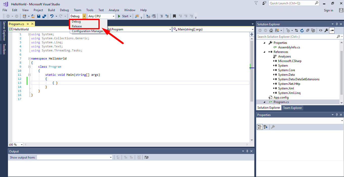 Visual studio debug release button - Ultimate QA