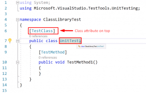 Class attribute on top of visual studio project
