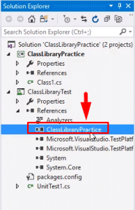 class library practice part of reference in Visual Studio