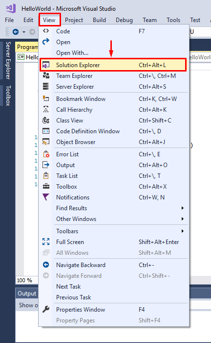 view solution explorer in visual studio 2015 for mac