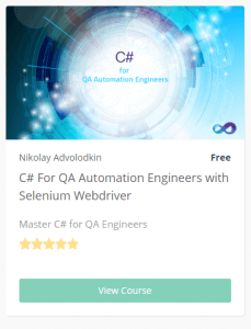 C# for QA automation engineer