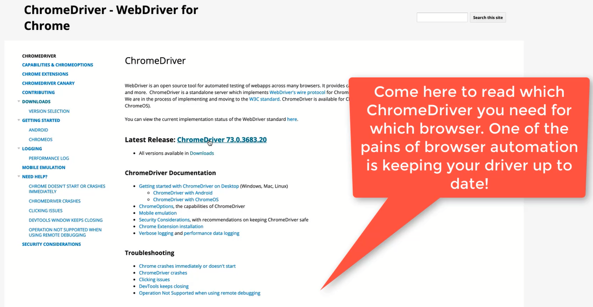 latest chrome driver download