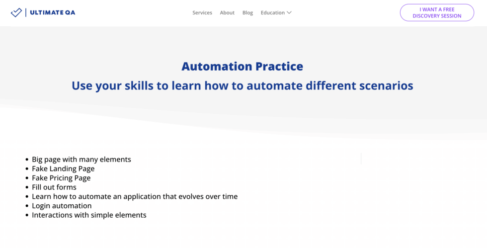 Complete List of Awesome Websites to Practice Automation Testing